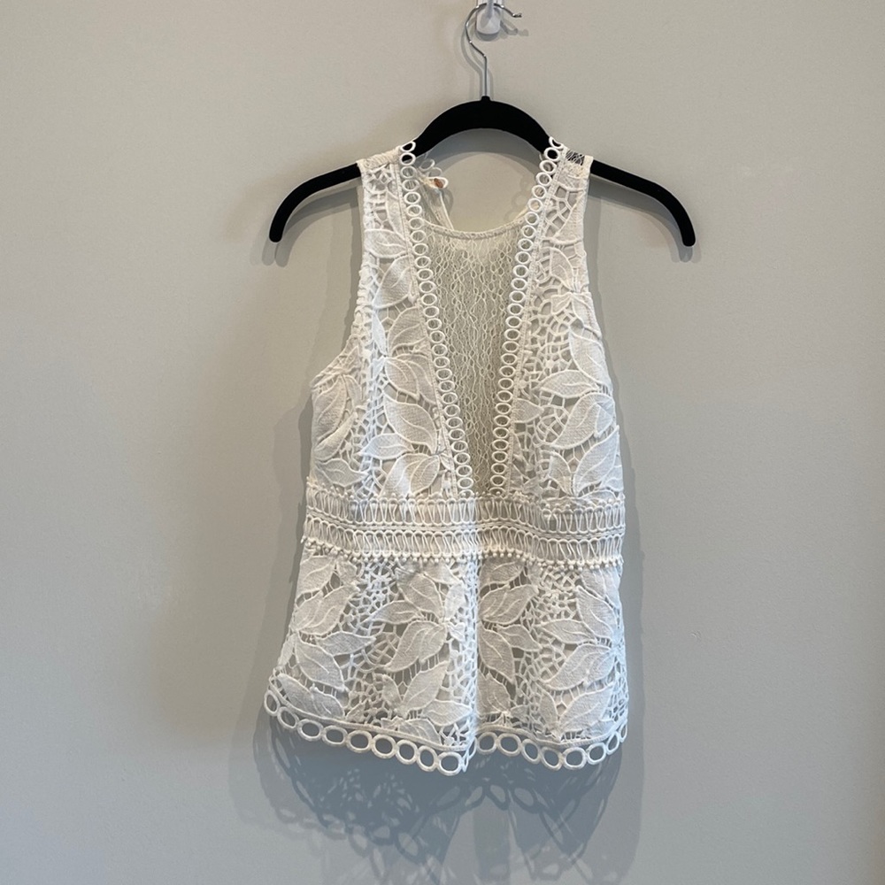 Topshop Eyelet and lace top